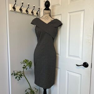 Calvin Klein Black and White Midi Dress